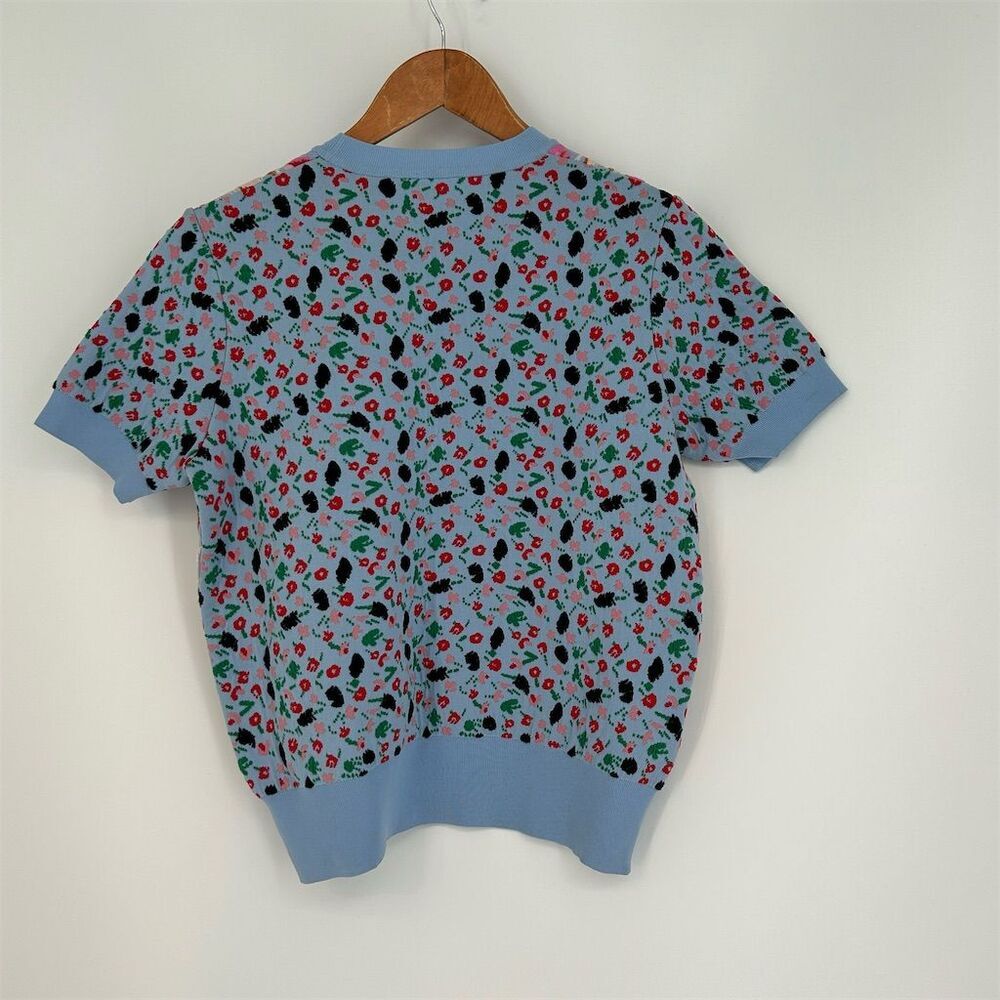Marni jacquard knit top, Multicolor Geometric Knit Top Short Sleeve 44 / 8 / M - Picture 11 of 15